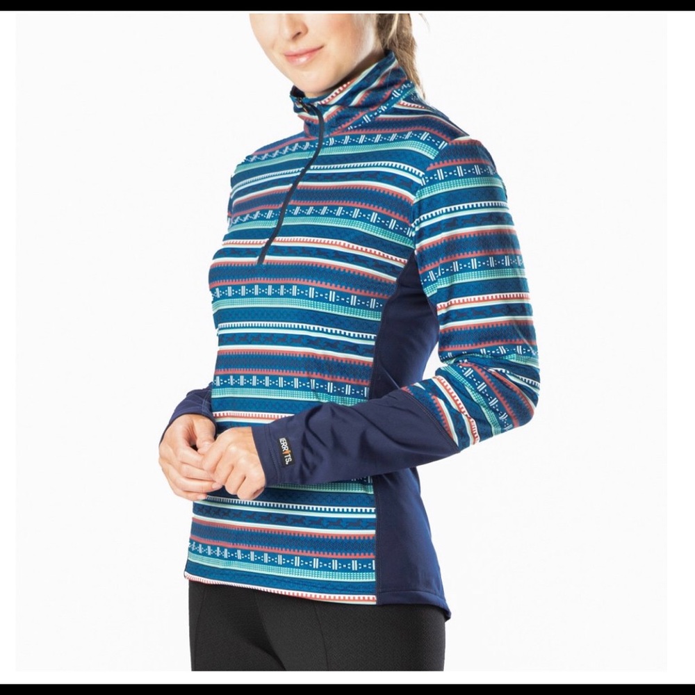 Kerrits Fair Isle Fleece Tech Top - Navy - Picture 4 of 5